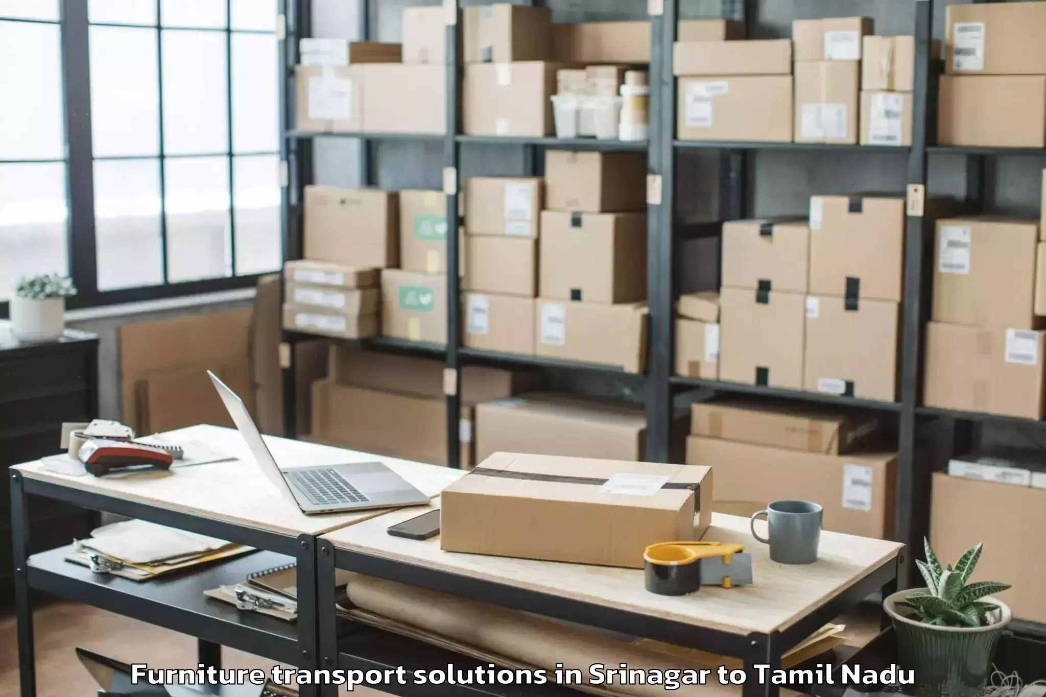 Efficient Srinagar to Ambattur Furniture Transport Solutions